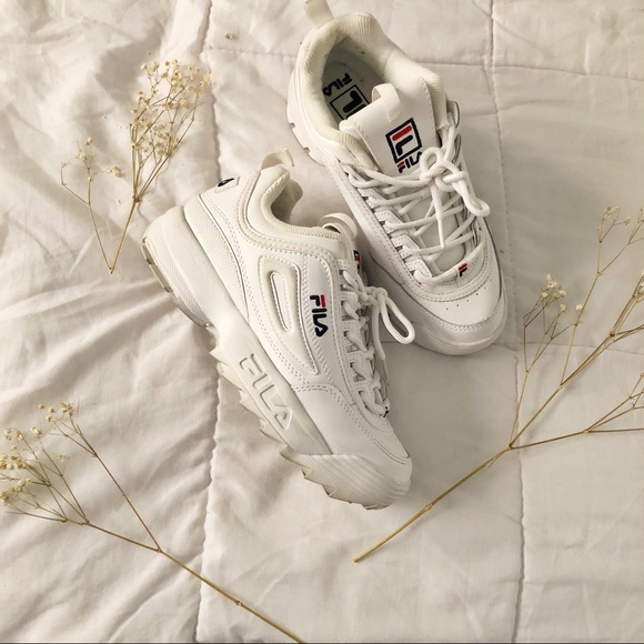 Fila Shoes - FILA Disruptors II Premium shoes in white